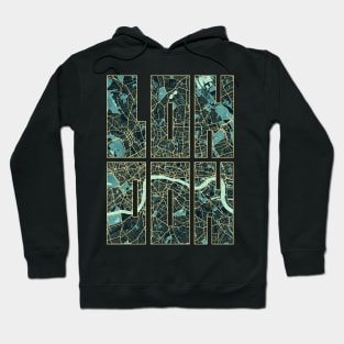 London, England City Map Typography - Summer Hoodie